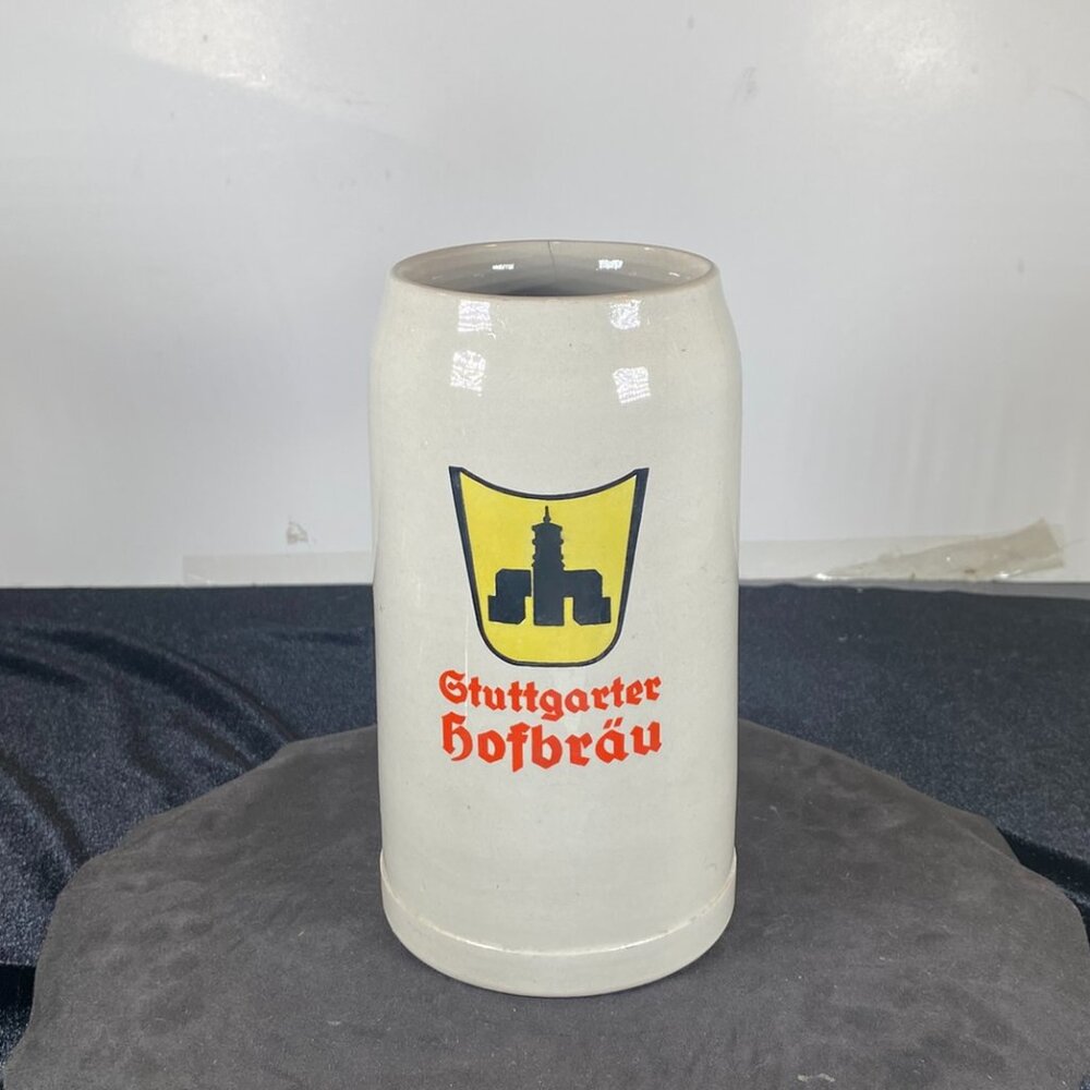 Vintage, One Liter, Gtuttgarter HofBrau, Tankard Steins, German Stoneware 1Liter